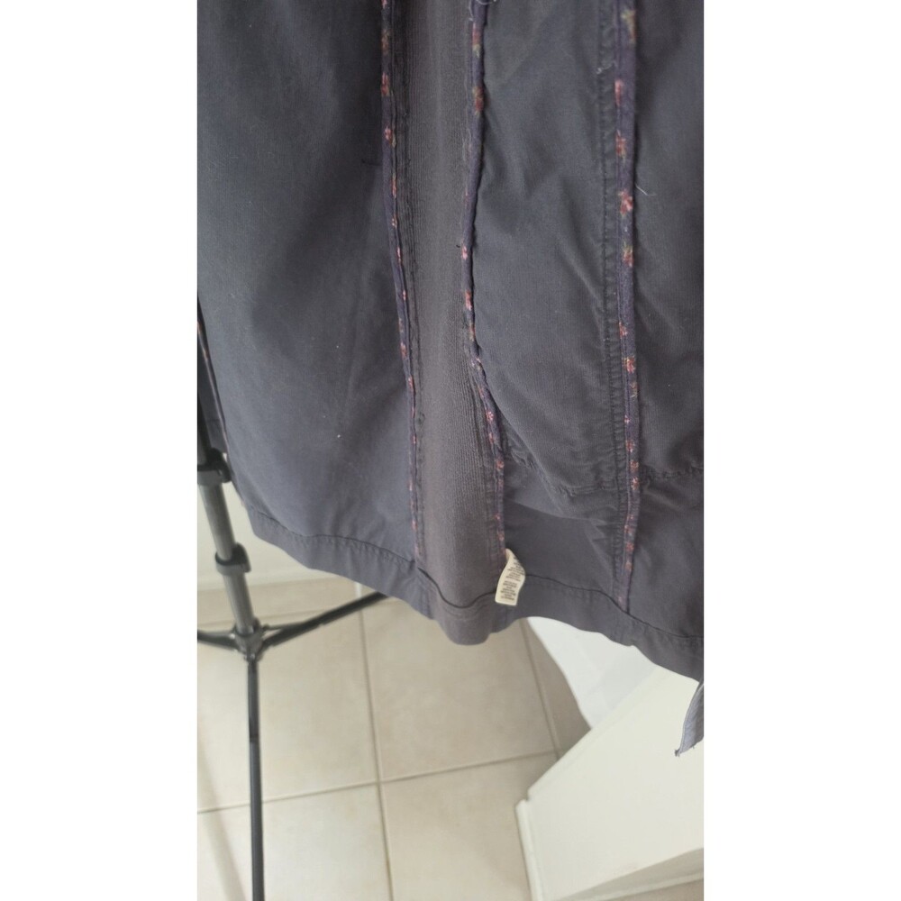 Free People Utility Trench Coat Jacket Women’s Sz 8 Gray Mixed Media Boho Cargo - Picture 11 of 12
